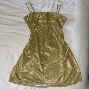 Gold mini dress